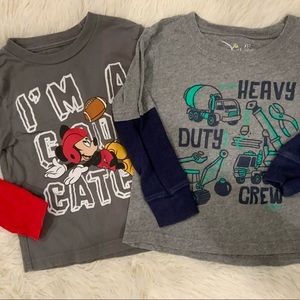 Toddler Boys Long Sleeve Tees 3T Lot of 2 Q015